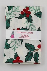Fat Quarter - P367 - Holly Berries - Ivory